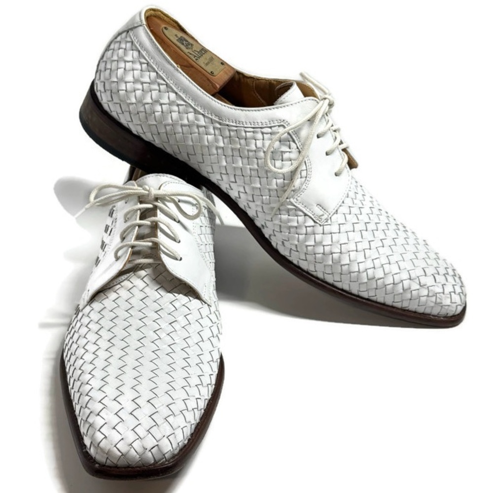 PAUL FREDRICK WOVEN LEATHER SHOES